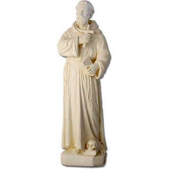 Saint Francis Holding Cross 38 Religious Sculpture - XoticBrands Home Decor