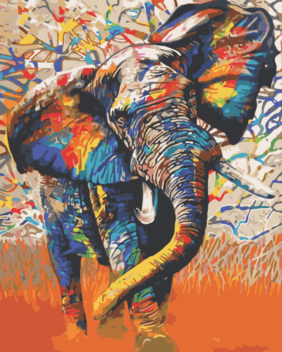 The Elephant - DIY Paint By Numbers - XoticBrands Home Decor