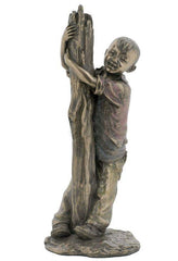  Oriental Youth - Hide & Seek - Ethnic Collectibles Sculpture Figurine, , XoticBrands, XoticBrands Home Decor