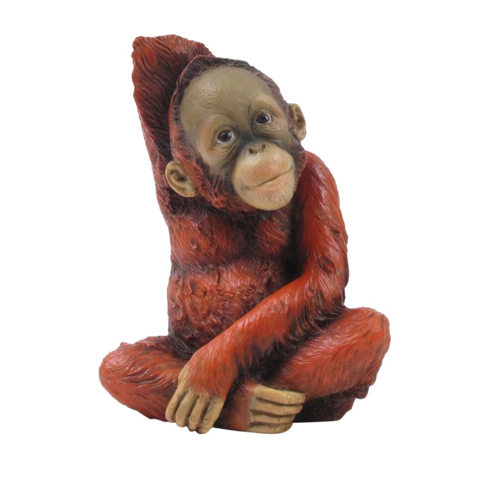 Baby Orangutan Scratching Back - Animal Statue - XoticBrands Home Decor