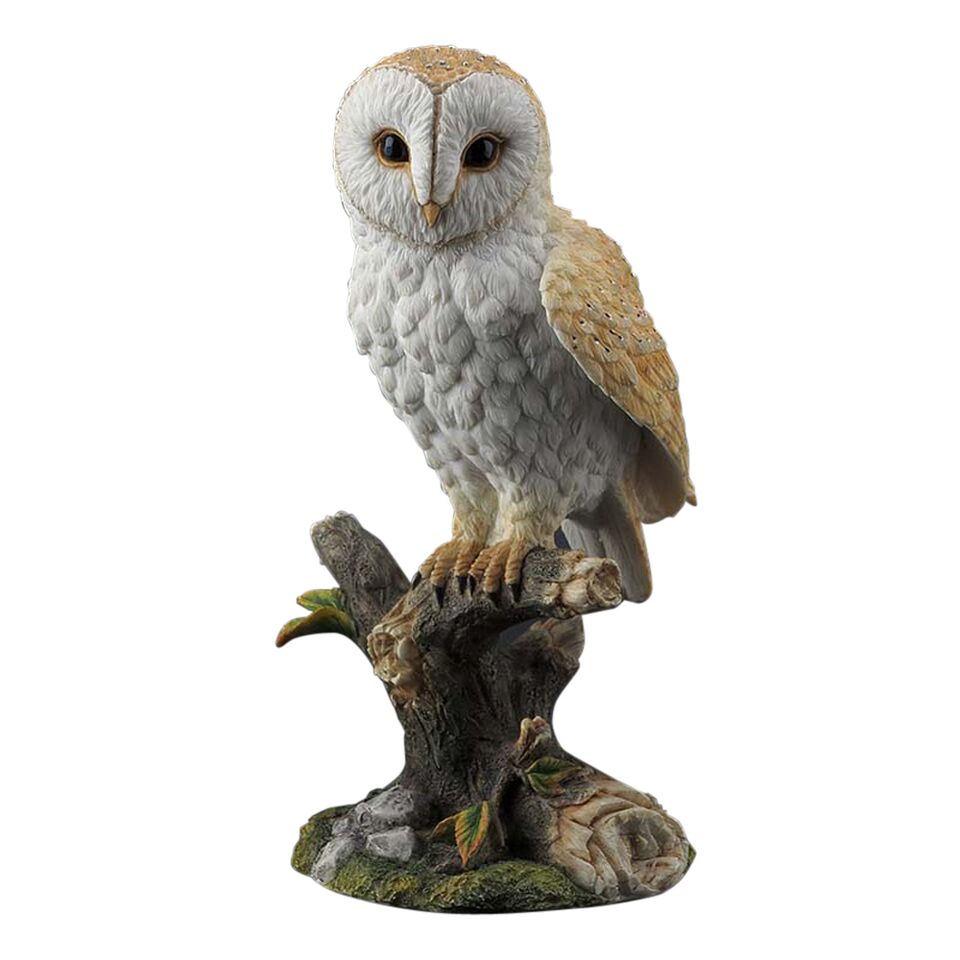 Barn Owl Standing On Branch - Animal Statue