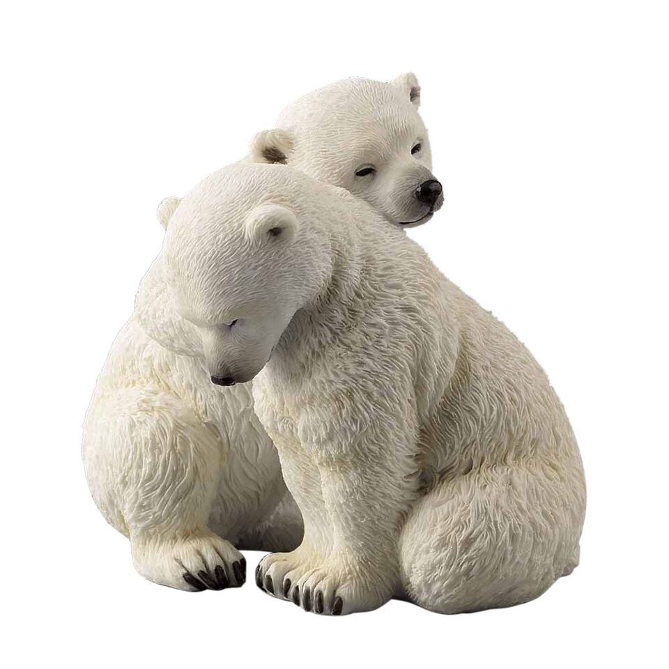 Polar Bear Cubs - Animal Statue - XoticBrands Home Decor
