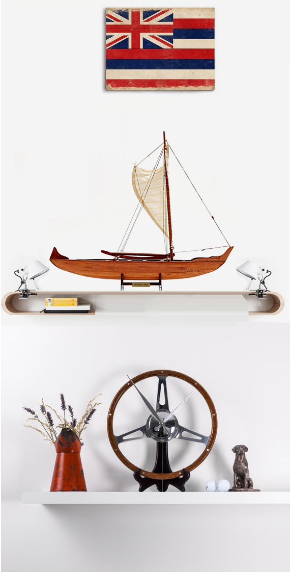  Hawaiian Canoe Handrafted Wooden Model Display, Home furniture and decor, Old Modern Handicrafts, XoticBrands Home Decor