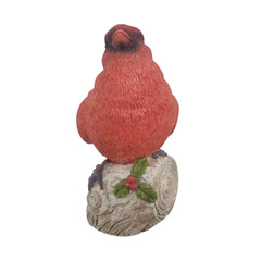 Red Cardinal Burly Bird on Branch Statue Sculpture Figurine - XoticBrands Home Decor