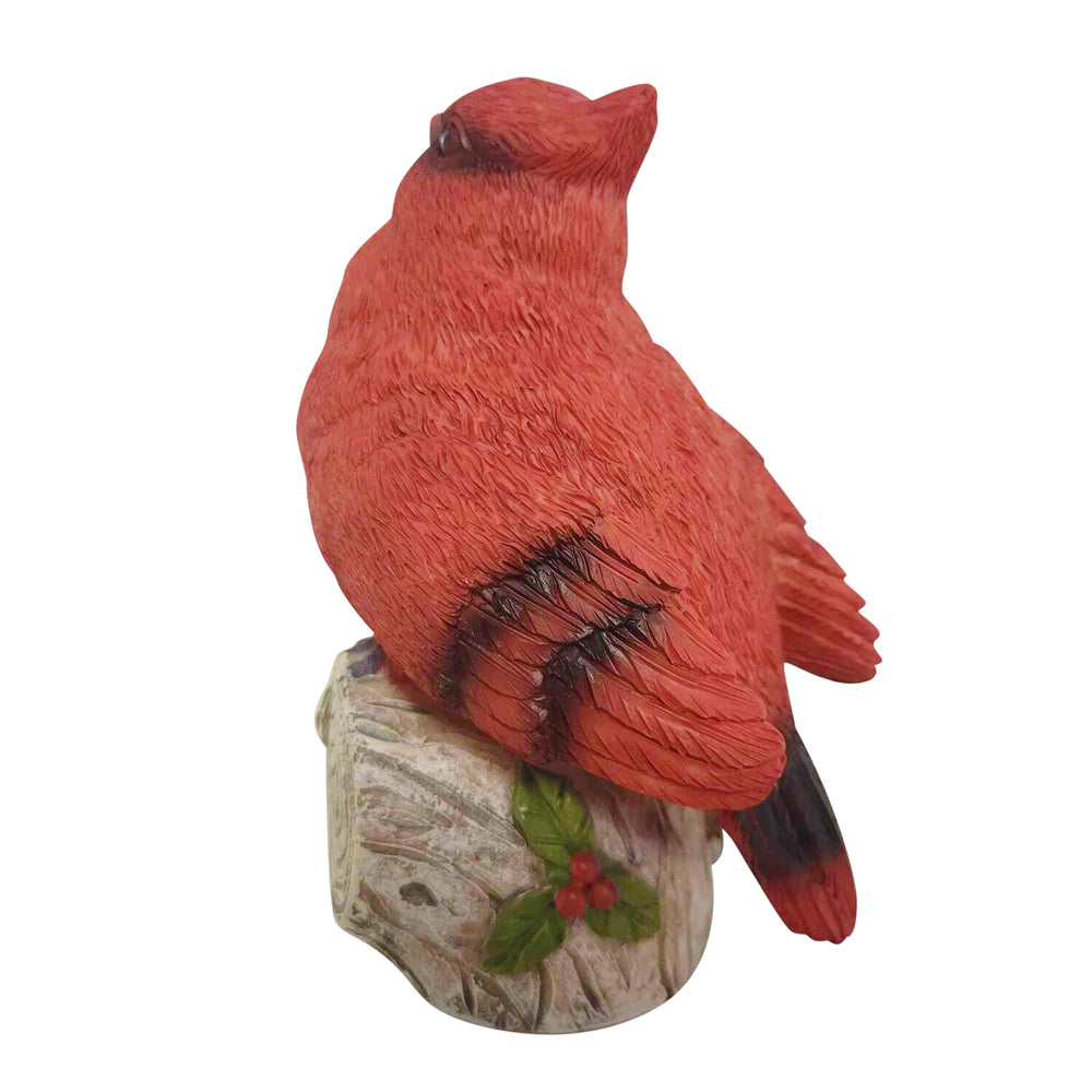 Red Cardinal Burly Bird on Branch Statue Sculpture Figurine - XoticBrands Home Decor