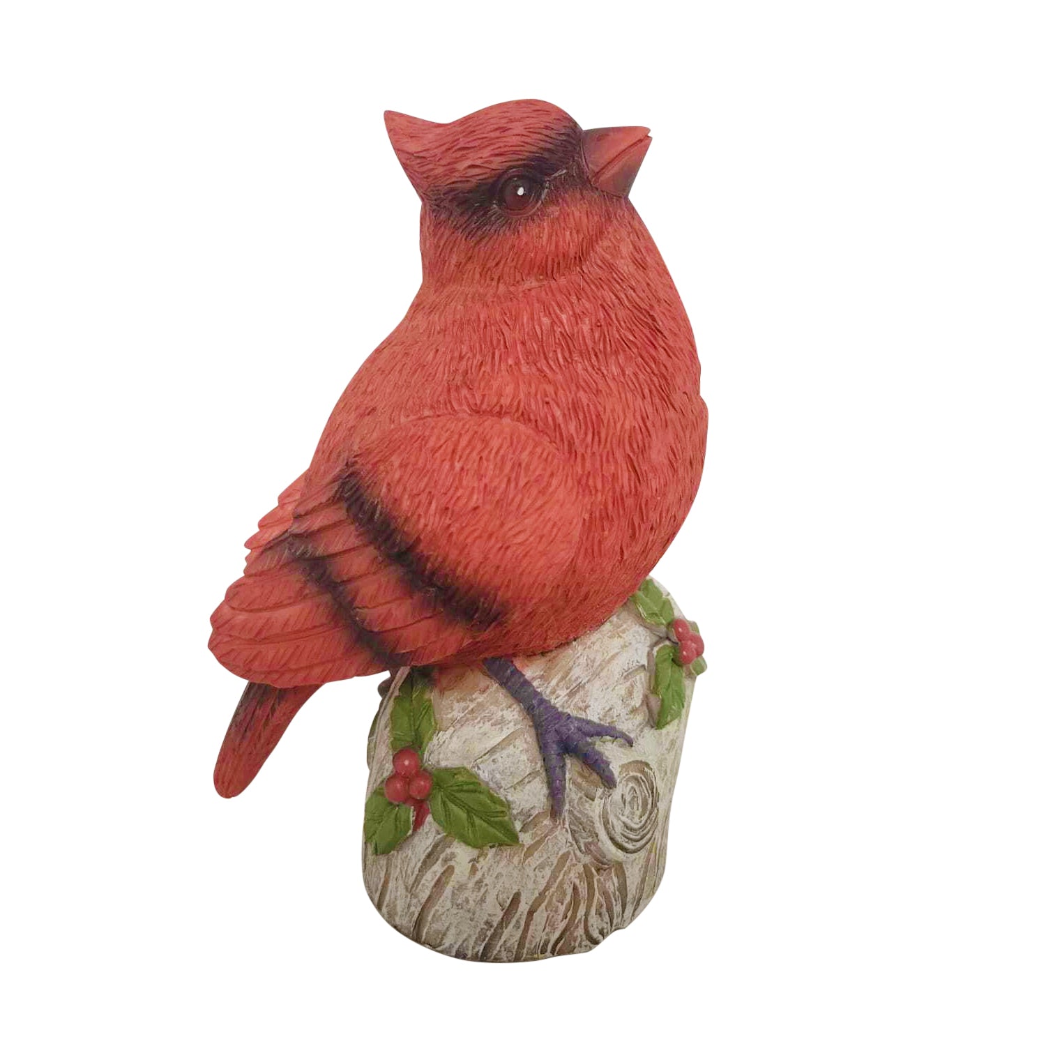 Red Cardinal Burly Bird on Branch Statue Sculpture Figurine - XoticBrands Home Decor