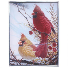  Windy Cardinal Birds Art Glass, Stained Glass, Design Toscano, XoticBrands Home Decor
