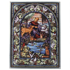  Saint Francis, Patron Saint Of Animals Art Glass, Christian Art, Design Toscano, XoticBrands Home Decor