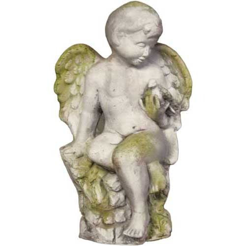  Angel Glancing At Bird 18  Angel  Sculpture, Home Decor, XoticBrands, XoticBrands Home Decor