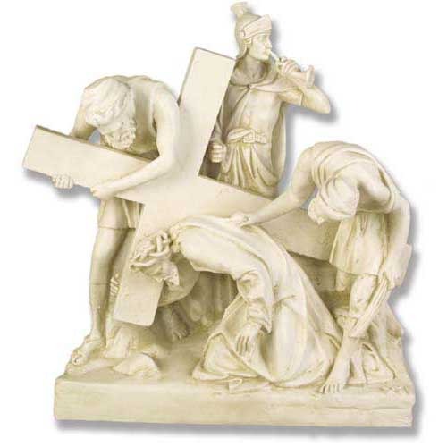 Jesus Falls The 1St Time Station # 3 Religious Sculpture - XoticBrands Home Decor