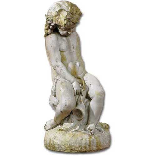 Como Cherub & Lion Garden Angel Statue - XoticBrands Home Decor