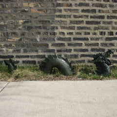 Moat Dragon-Roaring 3 Peices Gargoyle Sculpture - XoticBrands Home Decor