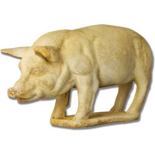 Pig On Base 14 Garden Animal Statue - XoticBrands Home Decor