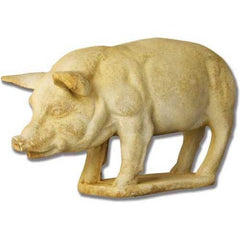 Pig On Base 14 Garden Animal Statue - XoticBrands Home Decor