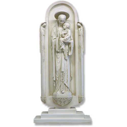 Blessed Virgin In Shrine Base Religious Sculpture - Religious - XoticBrands Home Decor