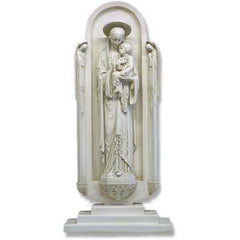 Blessed Virgin In Shrine Base Religious Sculpture - Religious - XoticBrands Home Decor