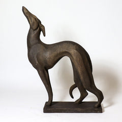 Greyhound Standing W Base 37 Garden Animal Statue - XoticBrands Home Decor