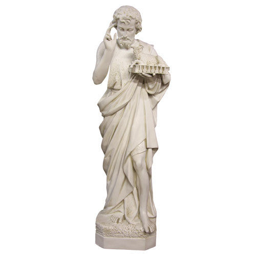 Saint John The Baptist /W Sheep On Book Religious Sculpture - XoticBrands Home Decor