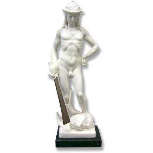 David By Donatello 11 H -  Figurines Classical  Sculpture - XoticBrands Home Decor