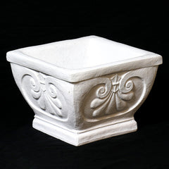  Fleur De Lis Pot-Square 10 H Animal Planters  Sculpture, Home Decor, XoticBrands, XoticBrands Home Decor