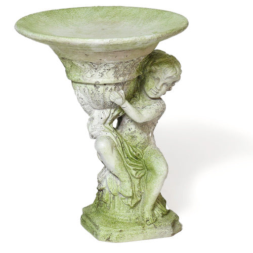 French Cherub Birdbath Animal Garden  Sculpture, Home Decor, XoticBrands, XoticBrands Home Decor