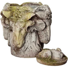 Ram Pot With Lid 9 Garden Display - XoticBrands Home Decor