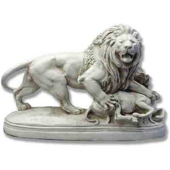 Lion With Lamb 28 W Garden Animal Statue - XoticBrands Home Decor