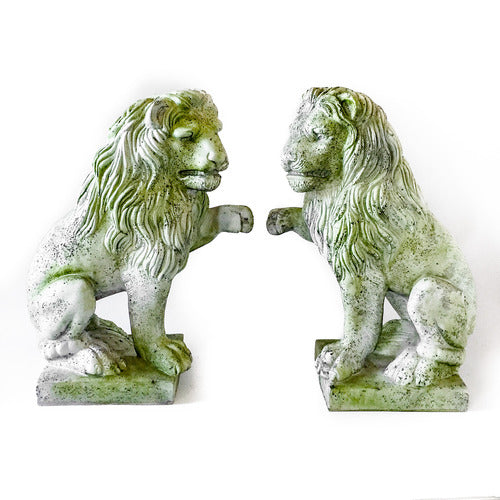 Lion Left Paw Up Garden Animal Statue - XoticBrands Home Decor