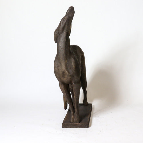 Greyhound Standing W Base 37 Garden Animal Statue - XoticBrands Home Decor