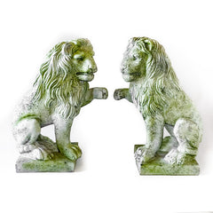 Lion Left Paw Up Garden Animal Statue - XoticBrands Home Decor