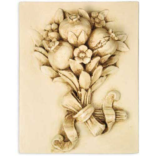  Pomegranate Harvest Frieze  Seasonal  Sculpture, Home Decor, XoticBrands, XoticBrands Home Decor