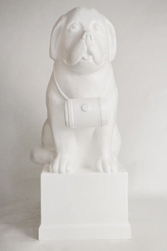  ST. BERNARD WITH BARREL 41"H Animal Sculpture, Home Decor, XoticBrands, XoticBrands Home Decor