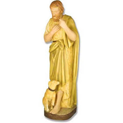 Shepherd With Dog 41 H Nativity 1 Religious Sculpture - XoticBrands Home Decor