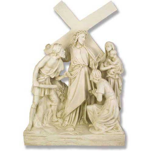 Jesus Meets Women/Jerusalem Station # 8 Religious Sculpture - XoticBrands Home Decor