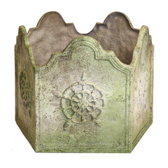  Asian 5 Sided Urn 14.5 H (R)  Planters  Sculpture, Home Decor, XoticBrands, XoticBrands Home Decor