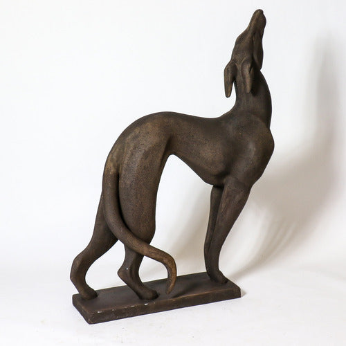 Greyhound Standing W Base 37 Garden Animal Statue - XoticBrands Home Decor