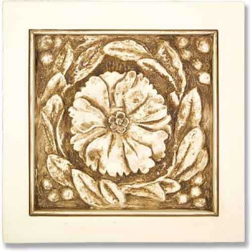 Rosette Remnant With Frame  Wall Decor - XoticBrands Home Decor