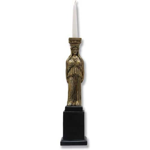 Caryatid Candleholder Small Religious Sculpture - XoticBrands Home Decor