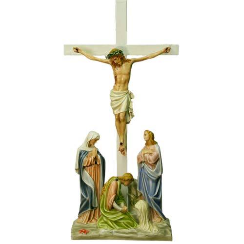 Jesus Is Crucified W/Cross Station # 12 Religious Sculpture - XoticBrands Home Decor