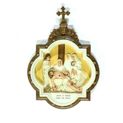  Chapel Wall Plaque Stations #13 Color Animal Religious  Sculpture, Religious Decor, XoticBrands, XoticBrands Home Decor