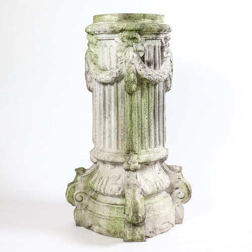  Fluted Garland Pedestal Animal Architectural  Sculpture, Home Decor, XoticBrands, XoticBrands Home Decor