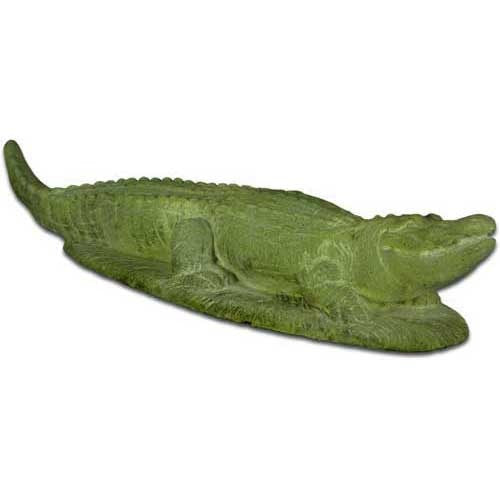 Alligator Smiling 27 W Garden Animal Statue - XoticBrands Home Decor