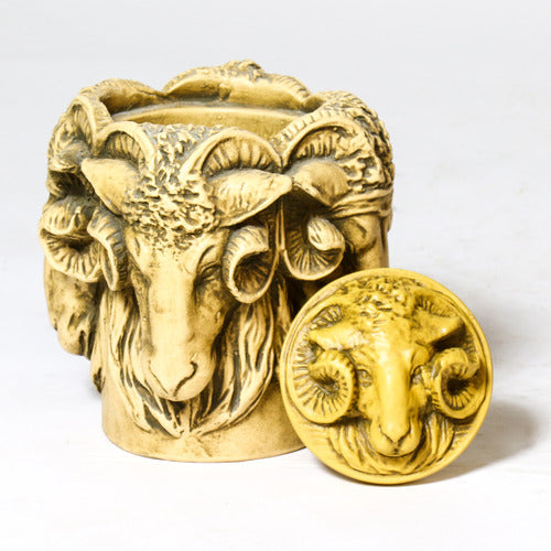  Ram Pot With Lid 9 Animal Planters  Sculpture, Home Decor, XoticBrands, XoticBrands Home Decor