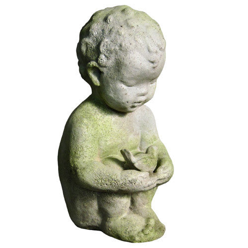 Pierre W/Bird -  Children Classical  Sculpture - XoticBrands Home Decor