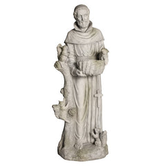  St. Francis with Basket & Squirrels  Religious  Sculpture, Religious Decor, XoticBrands, XoticBrands Home Decor