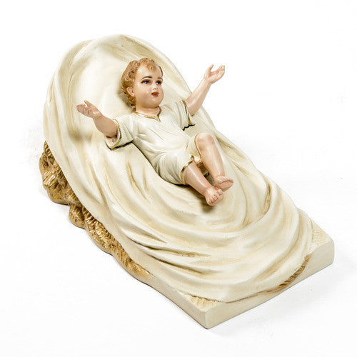 Baby Jesus In Manger 9 Religious Sculpture - XoticBrands Home Decor