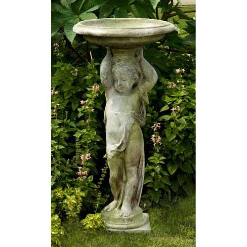  Cherub Mio Birdbath 48  Seasonal  Sculpture, Home Decor, XoticBrands, XoticBrands Home Decor