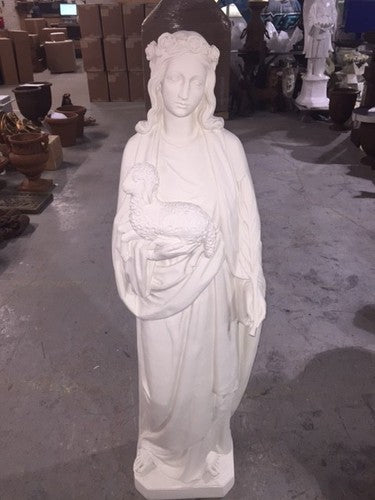  ST. AGNES 5' Animal Religious  Sculpture, Religious Decor, XoticBrands, XoticBrands Home Decor