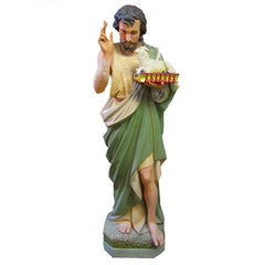 Saint John The Baptist W/ Sheep On Book Religious Sculpture - XoticBrands Home Decor