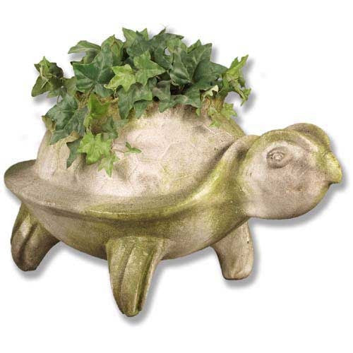 Primitive Turtle Pot 14 Garden Animal Statue - XoticBrands Home Decor